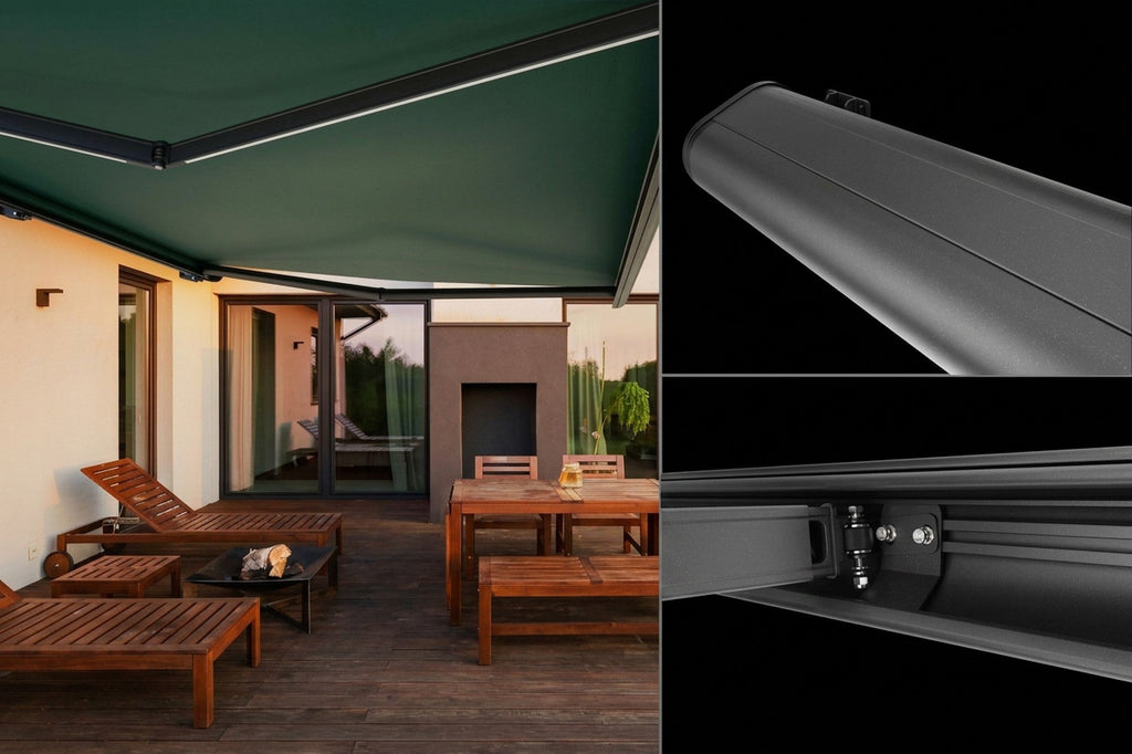 Heavy-duty awning frame and full cassette construction